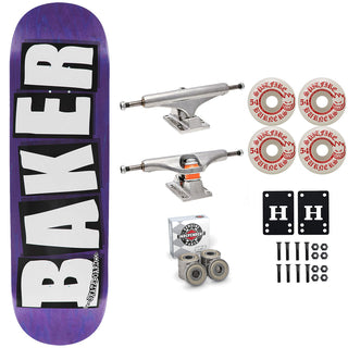 Baker Skateboard Stained Purple B2 Shape 8.5" Independent Spitfire Premium Kit