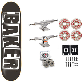 Baker Skateboard Black/White OG Shape 8.0" Independent Spitfire Premium Kit