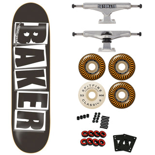 Baker Complete Logo Black 8.25" with Independent Reynolds Hollow Trucks, 53mm Spitfire F4 97A Wheels