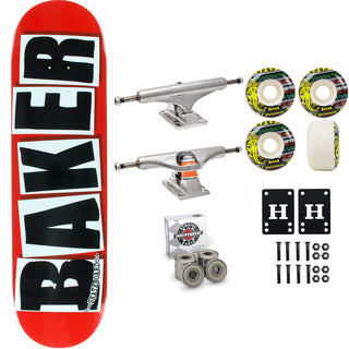 Baker Skateboard Red/Black OG Shape 7.88" Independent Satori Premium Kit