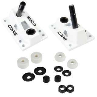 Core Trucks 6-Hole Baseplates Standard White with 95A Bushings (2-Pack)