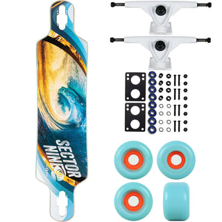 Sector 9 Longboard Meridian Swirl 9.75" x 40" Drop Through with Complete Parts Package