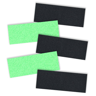 Black Diamond Skateboard Griptape Black and Neon Green Grip Strips 5 pack 9" x 3.25"