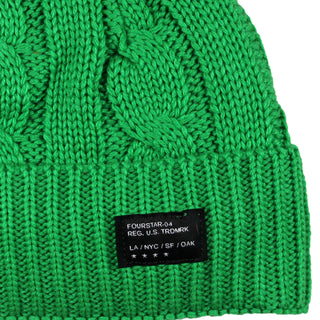 Fourstar Beanie CABLE KNIT FOLD GREEN Cap