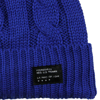 Fourstar Beanie CABLE KNIT FOLD BLUE Cap