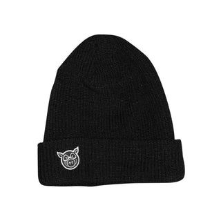 Pig Skateboard Beanie Pig Head Dock Black