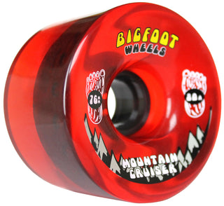 Bigfoot Longboard Wheels - 76mm Mountain Cruiser Translucent Red
