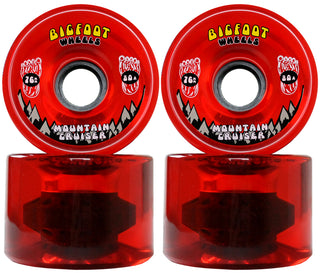 Paris Longboard Trucks, Wheels, Hardware, and Abec 7 Bearings Kit - V2 180 Raw + Bigfoot 76mm 80A Red