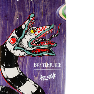 Welcome Skateboards x Beetlejuice Deck Sandworm on Magic Bullet 2.0 Purple Stain 10.5" x 33"