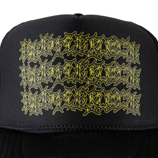 Welcome Skateboards x Beetlejuice Three Times Trucker Snapback Hat Black