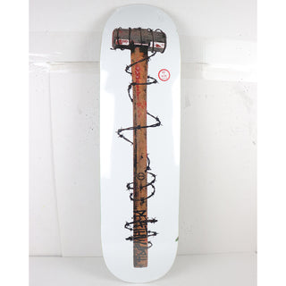 Scratched Deathwish Skateboard Deck Erik Ellington Sledge White 8.5" x 31.875"