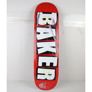 Heavily Skated Baker Skateboard Deck Logo Red/White 8.5" x 32"