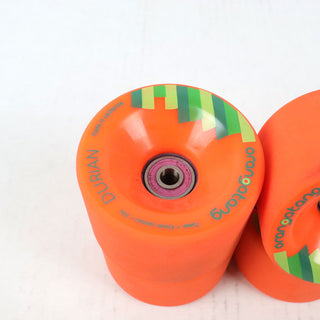 Blem Orangatang Skateboard Wheels Durian with Loaded Jehu Bearings 75mm Used