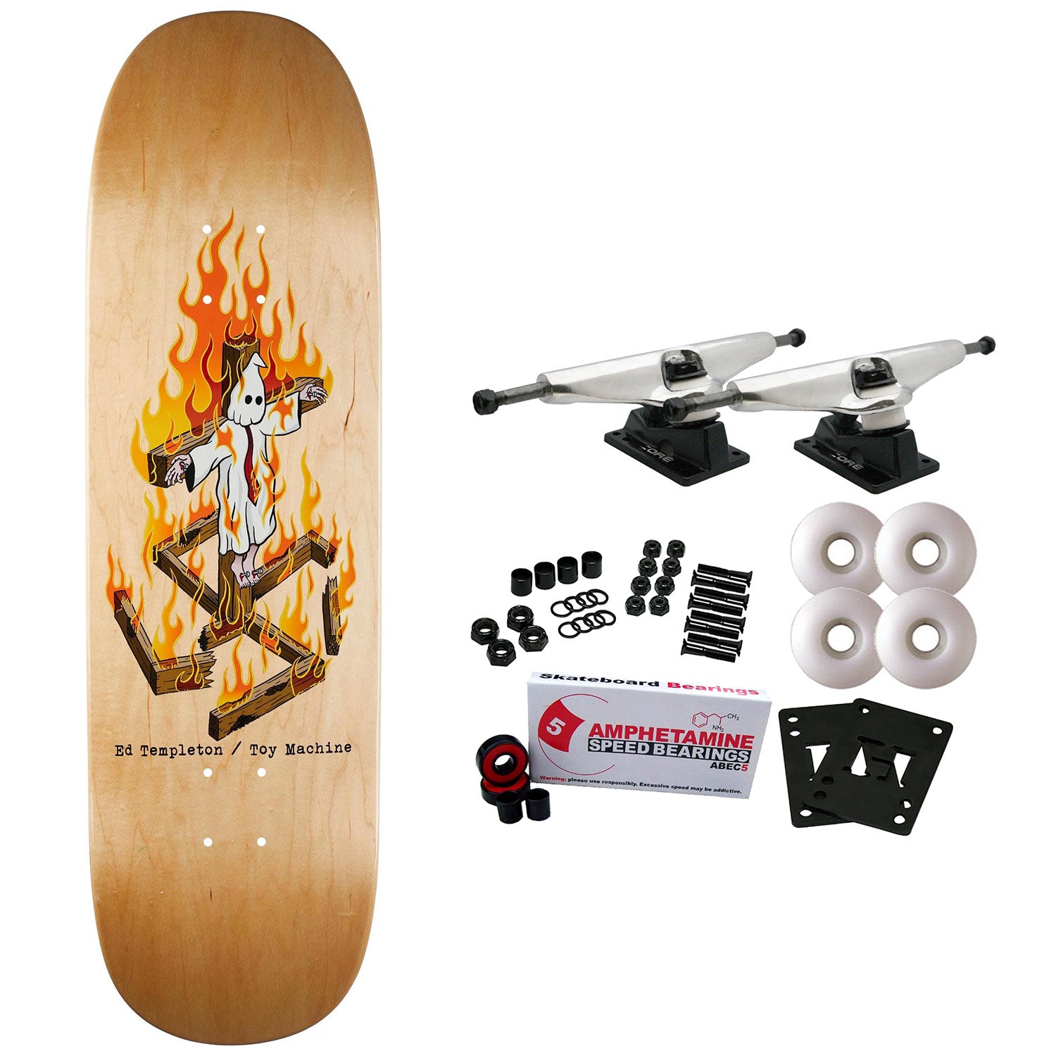 Toy Machine Skateboard Complete Templeton Charred Cross 9.0