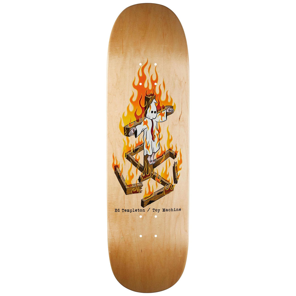Toy Machine Skateboard Deck Templeton Charred Cross 9.0
