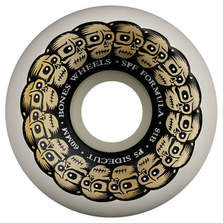 Bones Skateboard Wheels 60mm Skatepark Formula P5 SPF Circle Skulls 81B White