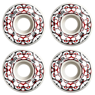 Bones Skateboard Wheels 53mm 4 Dog Night V4 Wide STF 103A White