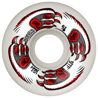 Bones Skateboard Wheels 53mm Kitty Twister V5 Sidecut STF 103A White