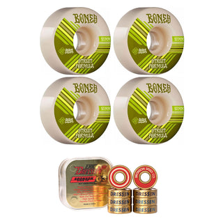 Bones Skateboard Wheels with Bronson Pro G3 Bearings STF 53mm 99A V4