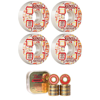 Bones Skateboard Wheels with Bronson Pro G3 Bearings STF 54mm 103A V3