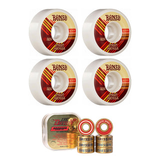 Bones Skateboard Wheels with Bronson Pro G3 Bearings STF 52mm 103A V4