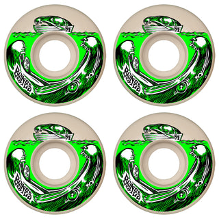 Bones Skateboard Wheels 54mm Salmon Dinner V3 Slim STF 99A White