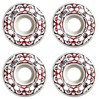 Bones Skateboard Wheels 52mm 4 Dog Night V4 Wide STF 103A White