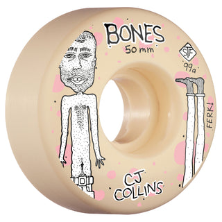 Bones Skateboard Wheels 50mm STF V3 Collins Ferk 99A White