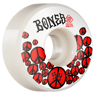 Bones Skateboard Wheels 54mm STF V1 Peace 103A White