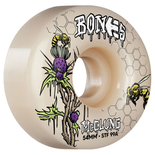 Bones Skateboard Wheels 54mm STF V1 McClung Etnies 99A White