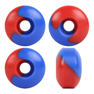 Blank Skateboard Wheels 52mm x 32mm 99A USA Made Split Color Blue/Red