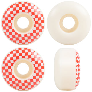 Skateboard Wheels 52mm x 31mm 100A High Rebound Checker White/Red