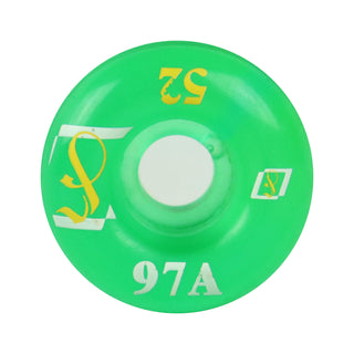 Printed Skateboard Wheels Soft Gel 97A Clear Green 52mm x 36mm