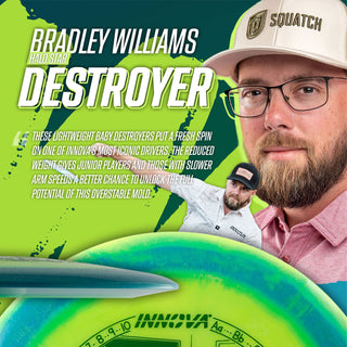 Innova Disc Golf Bradley Williams Tour Series Halo Star Destroyer Distance Driver 12/5/-1/3 Blue Yellow/Grey 156 grams