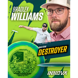 Innova Disc Golf Bradley Williams Tour Series Halo Star Destroyer Distance Driver 12/5/-1/3 Blue Yellow/Grey 156 grams