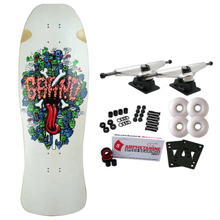 Brand-X Skateboard Complete Riot Stick White/Blue 10" x 30.5" Old School