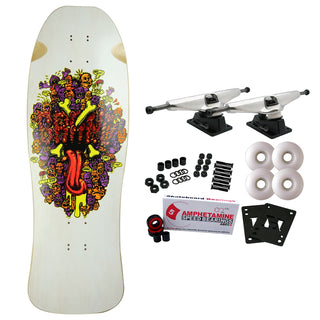 Brand-X Skateboard Complete Riot Stick White/Red 10" x 30.5" Old School
