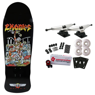 Brand-X Old School Skateboard Complete Exodus Killing Crew Black 10.25" x 31"