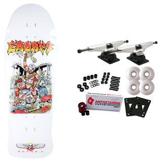 Brand-X Old School Skateboard Complete Exodus Killing Crew White 10.25" x 31"