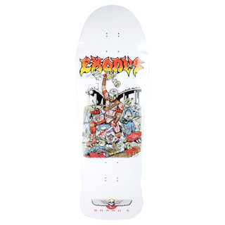 Brand-X Old School Skateboard Deck Exodus Killing Crew White 10.25" x 31"