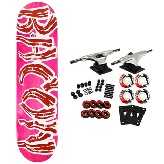 Bacon Skateboard Complete Logo Veneer Pink 8.5" x 32.5"