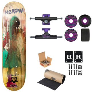 Bam Margera Signature Edition Complete Skateboard - Heroin Deck, Slappy Trucks, Slime Balls Wheels, Independent Bearings
