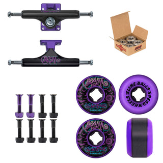 Bam Margera Build Package: Slappy Hollow Trucks, Slime Balls Wheels, Independent Bearings, 1" Black/Purple Hardware