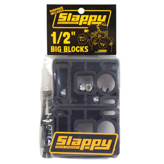 Slappy Trucks Risers Big Blocks Black 1/2" with Mounting Hardware and Sticker