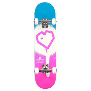 Blueprint Skateboard Complete Spray Heart Blue/Pink 7.75"