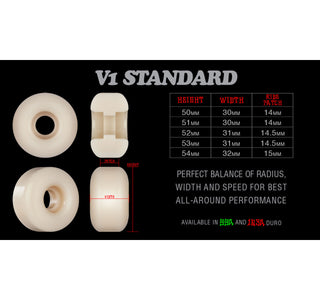 Bones Skateboard Wheels 52mm STF V1 Standard 99A White