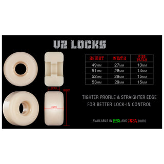 Bones Skateboard Wheels 51mm STF V2 Locks 103A White