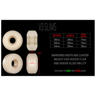 Bones Skateboard Wheels 50mm STF V3 Slims 99A White