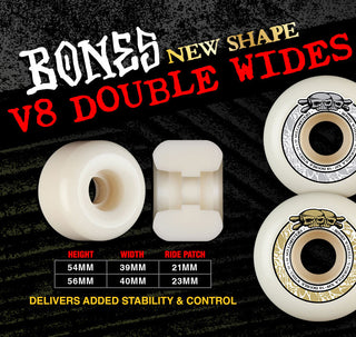 Bones Skateboard Wheels 54mm 99A X-Formula V8 Double Wides
