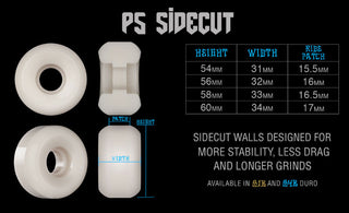 Bones Skateboard Wheels 58mm Skatepark Formula P5 Sidecuts 84B (104A) White
